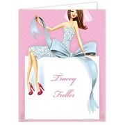 Bridal Shower Thank You Cards, Beautiful Bride with Bow - Brunette 